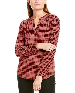 Anne Klein Pearly Dot Split Top Women