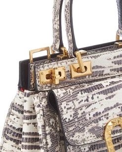 Valentino Rockstud Alcove Small Snake-Embossed Leather Satchel Women -Fashionable Womens Clothing Store 1111064598 RLLD 3