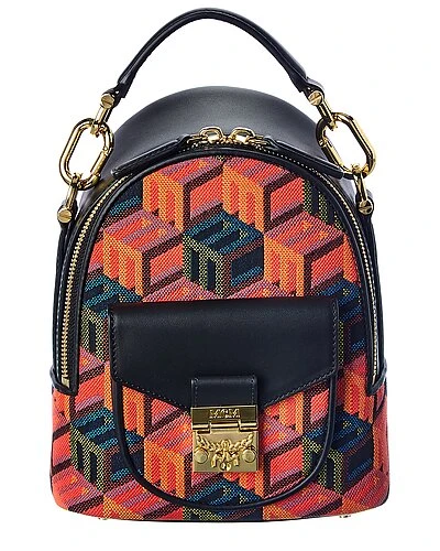 MCM Patricia Monogram Jacquard & Leather Backpack Women 3 MCM Patricia Monogram Jacquard & Leather Backpack Women
