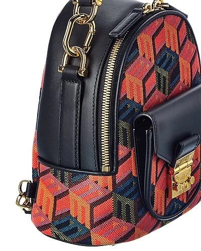 MCM Patricia Monogram Jacquard & Leather Backpack Women 5 MCM Patricia Monogram Jacquard & Leather Backpack Women - Image 3