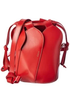 Chloé Tulip Mini Leather Bucket Bag Women