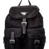 Prada Vela Nylon & Saffiano Leather Small Two-Pocket Backpack Women
