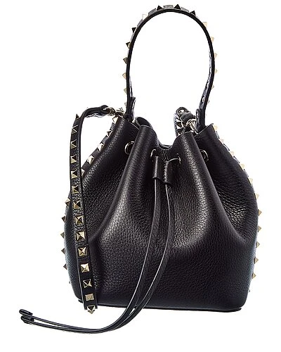 Valentino Rockstud Grainy Leather Bucket Bag Women 3 Valentino Rockstud Grainy Leather Bucket Bag Women