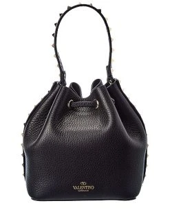 Valentino Rockstud Grainy Leather Bucket Bag Women 7 Valentino Rockstud Grainy Leather Bucket Bag Women -Fashionable Womens Clothing Store 1111365992 RLLD 2