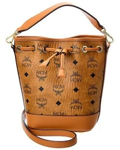 MCM Dessau Mini Drawstring Visetos Bucket Bag Women