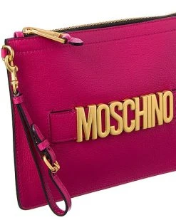 MOSCHINO Logo Leather Clutch Women 7 MOSCHINO Logo Leather Clutch Women -Fashionable Womens Clothing Store 1111455824 RLLD 3