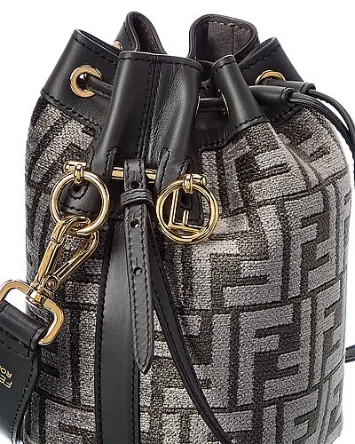 FENDI Mon Tresor Mini FF Tapestry & Leather Bucket Bag Women 5 FENDI Mon Tresor Mini FF Tapestry & Leather Bucket Bag Women - Image 3