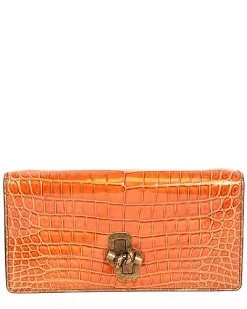 Bottega Veneta Snake-Embossed Leather Clutch Women