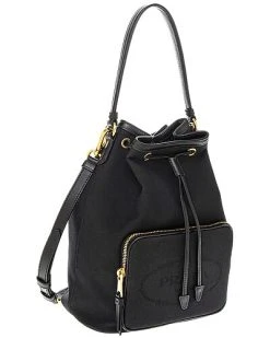 Prada Jacquard Logo Canvas & Leather Bucket Bag Women -Fashionable Womens Clothing Store 1111547793 RLLD 3