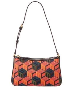 MCM Cubic Monogram Jacquard & Leather Crossbody Women