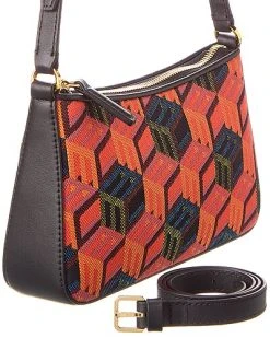 MCM Cubic Monogram Jacquard & Leather Crossbody Women -Fashionable Womens Clothing Store 1111571573 RLLD 3