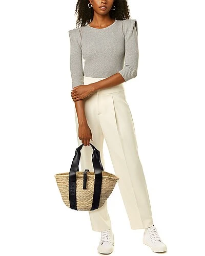 Chloé Sense Medium Raffia & Leather Basket Tote Women 6 Chloé Sense Medium Raffia & Leather Basket Tote Women - Image 4
