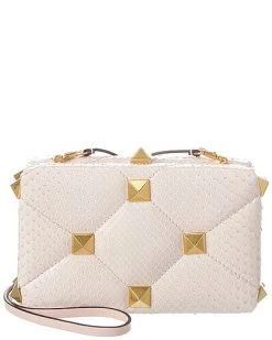 Valentino Roman Stud Python Clutch Women