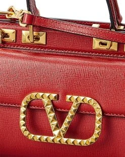 Valentino Rockstud Alcove Small Grainy Leather Satchel Women -Fashionable Womens Clothing Store 1160124762 RLLD 3