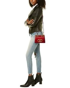 Valentino Rockstud Alcove Small Grainy Leather Satchel Women -Fashionable Womens Clothing Store 1160124762 RLLD 4