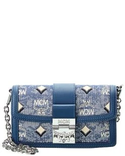 MCM Gretl Mini Vintage Jacquard Monogram Canvas & Leather Crossbody Women