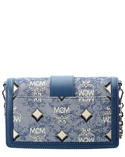 MCM Gretl Mini Vintage Jacquard Monogram Canvas & Leather Crossbody Women 4 MCM Gretl Mini Vintage Jacquard Monogram Canvas & Leather Crossbody Women - Image 2