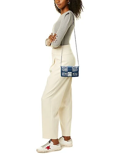 MCM Gretl Mini Vintage Jacquard Monogram Canvas & Leather Crossbody Women 6 MCM Gretl Mini Vintage Jacquard Monogram Canvas & Leather Crossbody Women - Image 4