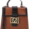 By Mario Valentino Betty V Emblem Leather Satchel Women