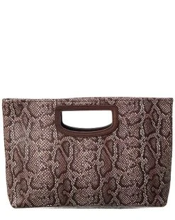 Eliana Snake-Embossed Leather Clutch Women
