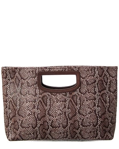 Eliana Snake-Embossed Leather Clutch Women 3 Eliana Snake-Embossed Leather Clutch Women