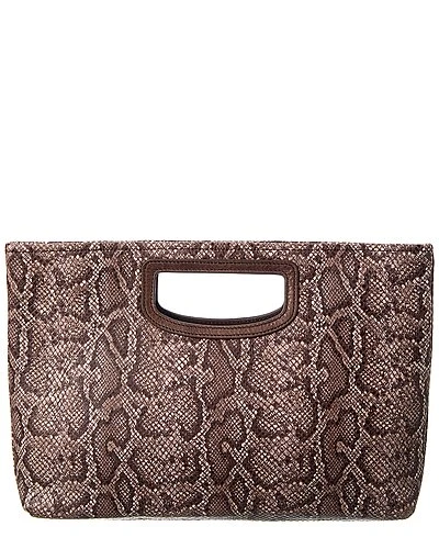Eliana Snake-Embossed Leather Clutch Women 4 Eliana Snake-Embossed Leather Clutch Women - Image 2