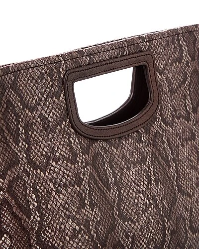 Eliana Snake-Embossed Leather Clutch Women 5 Eliana Snake-Embossed Leather Clutch Women - Image 3