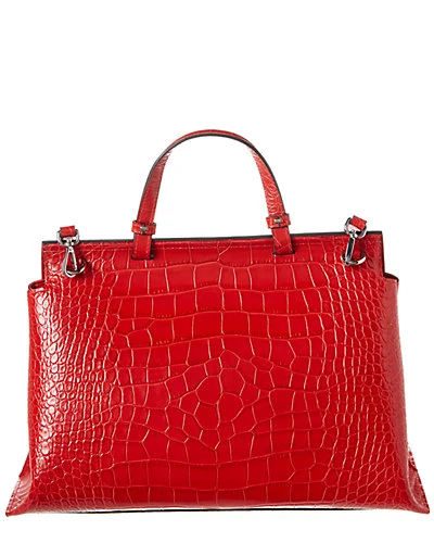By Mario Valentino Olimpia Croc-Embossed Leather Satchel Women 4 By Mario Valentino Olimpia Croc-Embossed Leather Satchel Women - Image 2