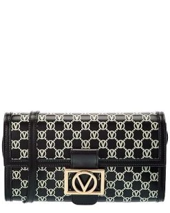 By Mario Valentino Ava Monogram Leather Clutch Women