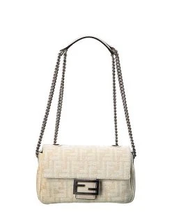 FENDI Baguette Midi FF Tapestry Shoulder Bag Women