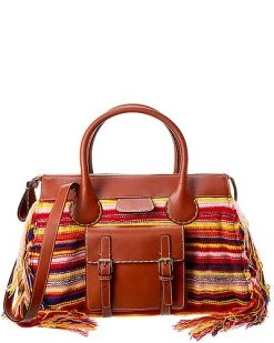 Chloé Edith Large Cashmere & Leather Day Bag Women