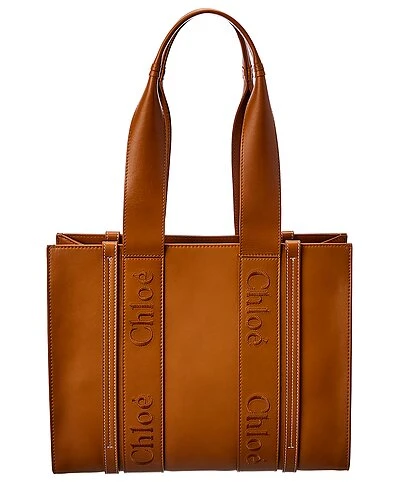 Chloé Woody Medium Leather Tote Women 3 Chloé Woody Medium Leather Tote Women