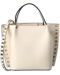 Valentino Rockstud Grainy Leather Tote Women