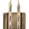 Chloé Woody Medium Canvas & Leather Tote Women -Fashionable Womens Clothing Store 1161495877 RLLD 1
