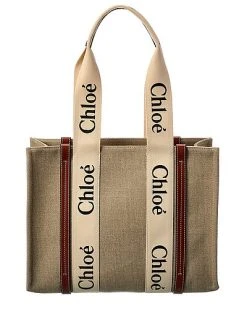 Chloé Woody Medium Canvas & Leather Tote Women