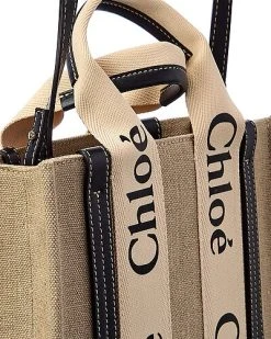 Chloé Woody Small Canvas & Leather Tote Women -Fashionable Womens Clothing Store 1161533477 RLLD 3