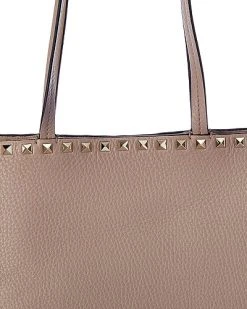 Valentino Rockstud Large Grainy Leather Shopper Tote Women -Fashionable Womens Clothing Store 1161549622 RLLD 3