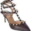 Valentino Rockstud Caged 65 Grainy Leather Ankle Strap Pump Women -Fashionable Womens Clothing Store 1313103465 RLLD 1