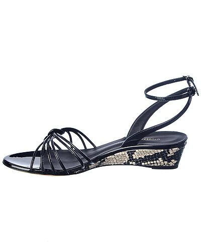 Giuseppe Zanotti Ylenia 30 Python & Patent Wedge Sandal Women 3 Giuseppe Zanotti Ylenia 30 Python & Patent Wedge Sandal Women - Image 2