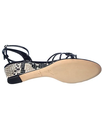 Giuseppe Zanotti Ylenia 30 Python & Patent Wedge Sandal Women 5 Giuseppe Zanotti Ylenia 30 Python & Patent Wedge Sandal Women - Image 4