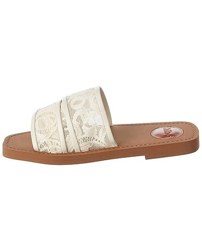 Chloé Woody Lace & Leather Sandal Women 4 Chloé Woody Lace & Leather Sandal Women - Image 2