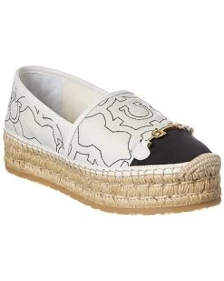 Salvatore Ferragamo Kim Gal Leather Platform Espadrille Women