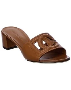 Dolce & Gabbana Logo Leather Sandal Women