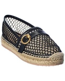 Mesh & Leather Espadrille Women