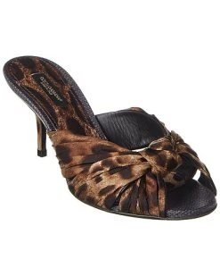 Dolce & Gabbana Silk & Leather Mule Women