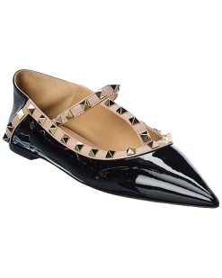Valentino Rockstud Caged Patent Flat Women