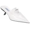 Prada Logo Leather Pointy-Toe Mule Women