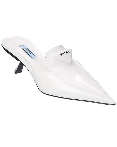 Prada Logo Leather Pointy-Toe Mule Women 3 Prada Logo Leather Pointy-Toe Mule Women