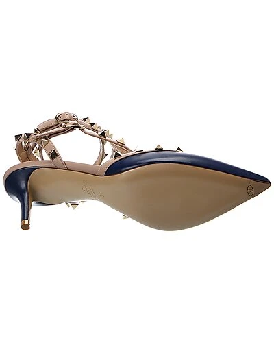 Valentino Rockstud Caged 65 Leather Ankle Strap Pump Women 6 Valentino Rockstud Caged 65 Leather Ankle Strap Pump Women - Image 4