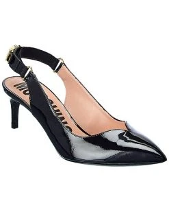 MOSCHINO Logo Patent Slingback Pump Women
